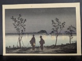Japanese Woodblock Print by Kobayashi Kiyochika Night on the Sumida River