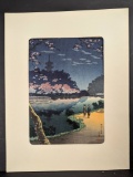 Japanese Woodblock Print Yokohama Sankei Garden by Tsuchiya Koitsu