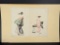 Japanese Sumi & Pigment on Paper Paintings Depicting Figures by Yeishi Eishi