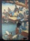 19th Century Japanese Woodblock Print by Kuniyoshi Depicting Figures in a Gathering