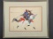 Japanese Silk Painting of Samurai Warrior from Mid-Showa Era