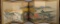 Japanese Byobu Folding Screen Depicting Mountainous Landscape with Temple