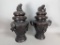 Meiji Period Japanese Bronze Koro Censers with Foo Dog Finial