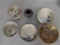 6 Japanese Bowls with Handpainted Designs and Mixed Materials