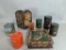 8 Japanese Tin Boxes and Tea Caddies with One English Tin