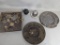 5 Antique Japanese Metalware Including Incense Burner and Footed Tray