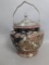 Japanese Satsuma-Style Biscuit Jar with Moriage and Gilt Accents