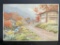 Japanese Watercolor Painting by Tokusaburo Kobayashi Depicting a Rural Scene