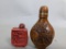 Carved Chinese Wood and Red Resin Snuff Bottles