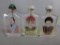 Three Chinese Glass Snuff Bottles with Portraits of Emperors