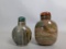 Chinese Stone Snuff Bottles with Agate Stoppers
