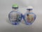 Chinese Inside Painted Glass Snuff Bottles with Agate Stoppers