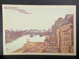 Japanese Woodblock Print Fukagawa Kiba by Maeda Masao 1929
