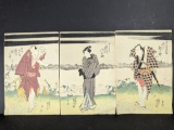 Japanese Woodblock Triptych by Utagawa Kunisada