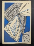 Japanese Woodblock Print Butterfly B by Chizuko Yoshida 1953