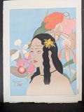Japanese Woodblock Print Une Belle de Palaos by Paul Jacoulet 1935