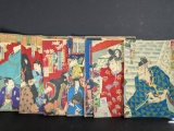 7 Japanese Meiji Period Assorted Woodblock PrintsÂ 