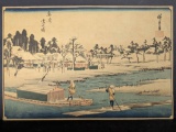 Japanese Woodblock Print by Utagawa Hiroshige Depicting Clear Weather After Snow
