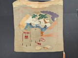 Japanese Fukusa Depicting Cranes, Trees and Gift Motifs
