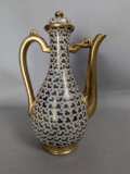 Japanese Kutani 1000 Flowers Porcelain Teapot with Stopper Signed to Base c 1920â€™s