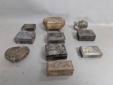 10 Japanese Metal Assorted Trinket Boxes with Various Designs