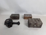 Four Japanese Wooden Boxes Including Dice Shaking Box