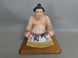 Japanese Ceramic Sumo Wrestler Figurine Sake Liquor Decanter