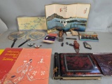 Vintage Japanese Souvenirs and Collectables Including Table Screen