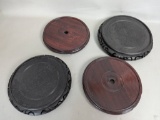 Four Chinese Wooden Display Stands with Carved Details