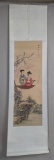 Chinese Scroll Painting Depicting Two Beauties in Ink and Color