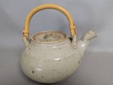 Large Stoneware Teapot by Warren MacKenzie with Bamboo Handle