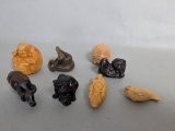 Netsuke and Wood Carvings Featuring Various Subjects