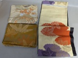 Japanese Obi Collection Featuring Bamboo and Floral Motifs