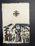 Japanese Stencil Print Nativity by Sadao Watanabe