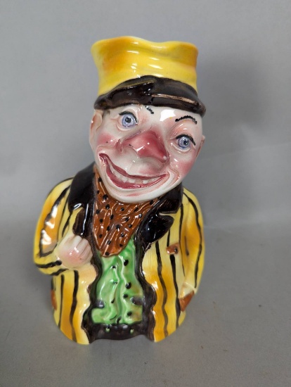 Drunk in Yellow Toby Mug with Hat and Striped Coat England 755
