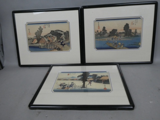 Lot 3 Repro Utagawa Hiroshige Japanese Woodblock Prints