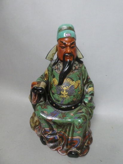 Large Chinese Porcelain Guan Gong Figurine
