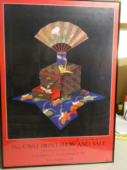1988 33rd CWAJ Print Show & Sale Poster Autographed by Shuji Wako