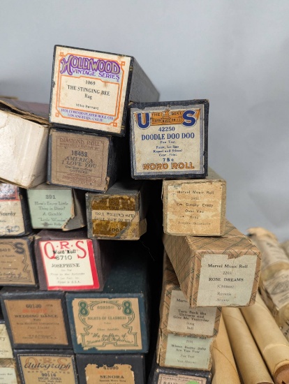 78 Assorted Player Piano Music Rolls