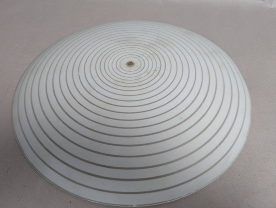Mid-century Glass Light Fixture Glass with Concentric Circle Design