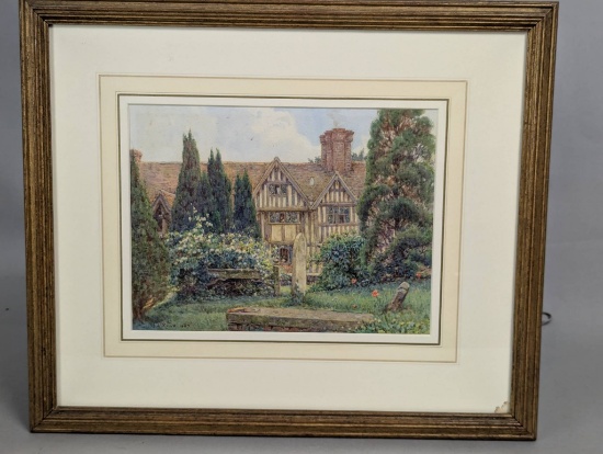 Watercolor of Godscacre by Ernest Arthur Rowe SignedÂ  1907