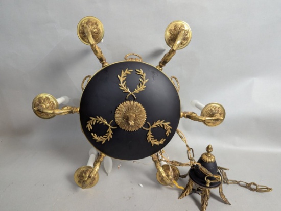 Elegant Vintage Brass and Black Chandelier Classic Decorative Lighting