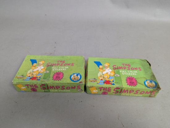 Vintage The Simpsons Full Color Stickers Display Boxes Lot