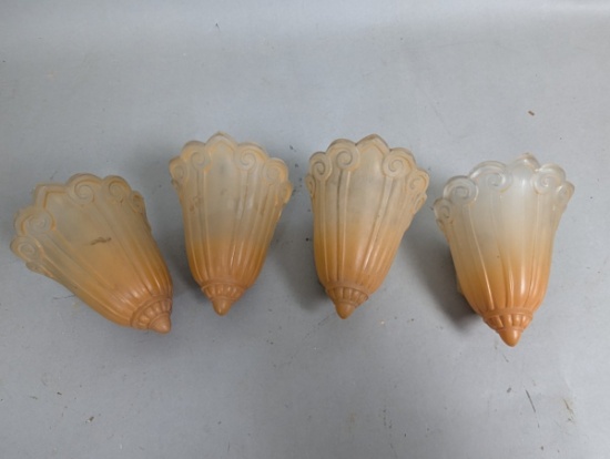 Art Deco Slip Shade Sconce Covers Set of Four Antique Lighting