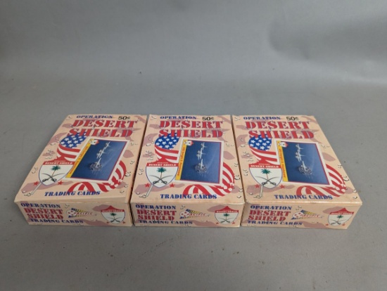 Collectible Operation Desert Shield Trading Card Boxes Lot of 3