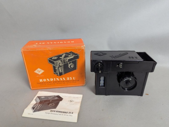 Vintage Agfa Rondinax 35 U Developing Tank with Box & Manual Collectible Photo Gear