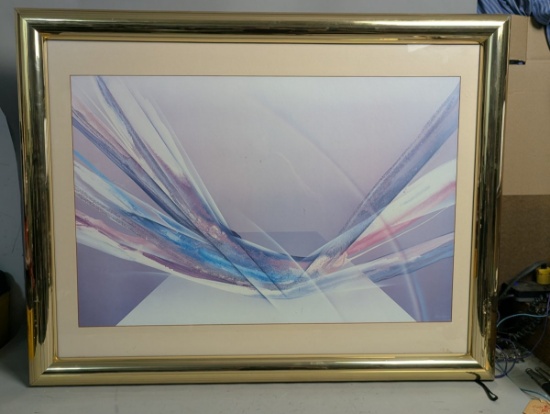 Ede de Waal Signed Abstract Serigraph Dynamic 1980s Art Framed Print