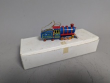Set of 5 ZZ Zenkner & Zolch Tin Lithograph Locomotive Ornaments Vintage Christmas