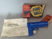 Vintage Fire-Ball .45 Toy Gun Set with Box and Two Balls Collectible Kids Game