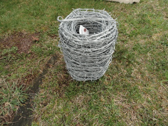 New galvanized barb wire